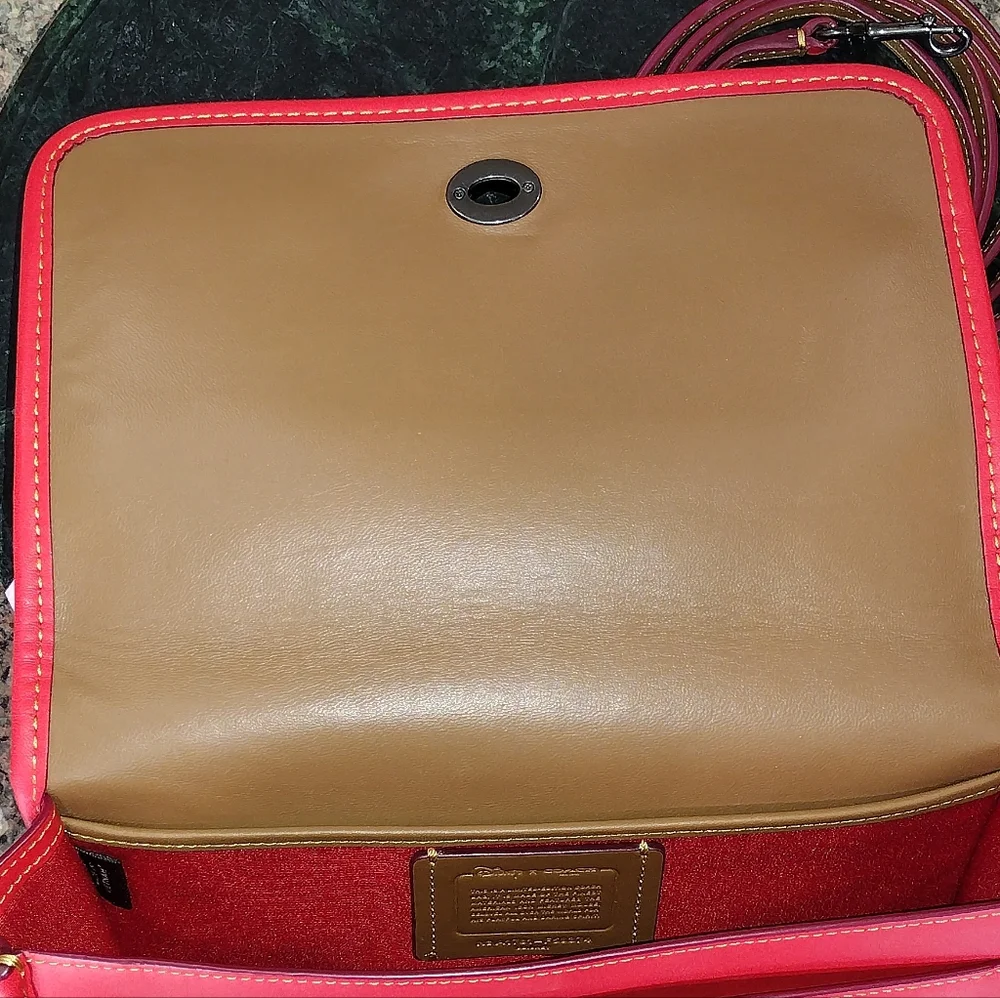 Coach x Disney Red Penny Crossbody with Mickey Mouse black sketched LIKE…